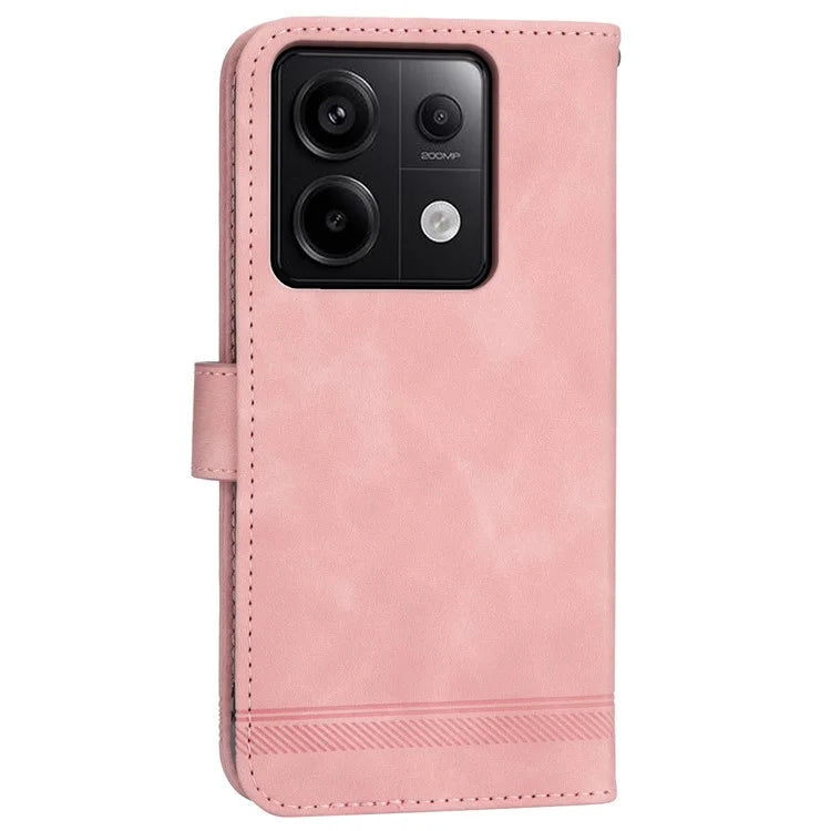 DIERFENG DF-03 for Xiaomi Redmi Note 13 Pro 5G / Poco X6 5G Case Wallet Phone Cover Lines Imprint