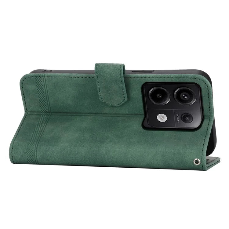 DIERFENG DF-03 for Xiaomi Redmi Note 13 Pro 5G / Poco X6 5G Case Wallet Phone Cover Lines Imprint