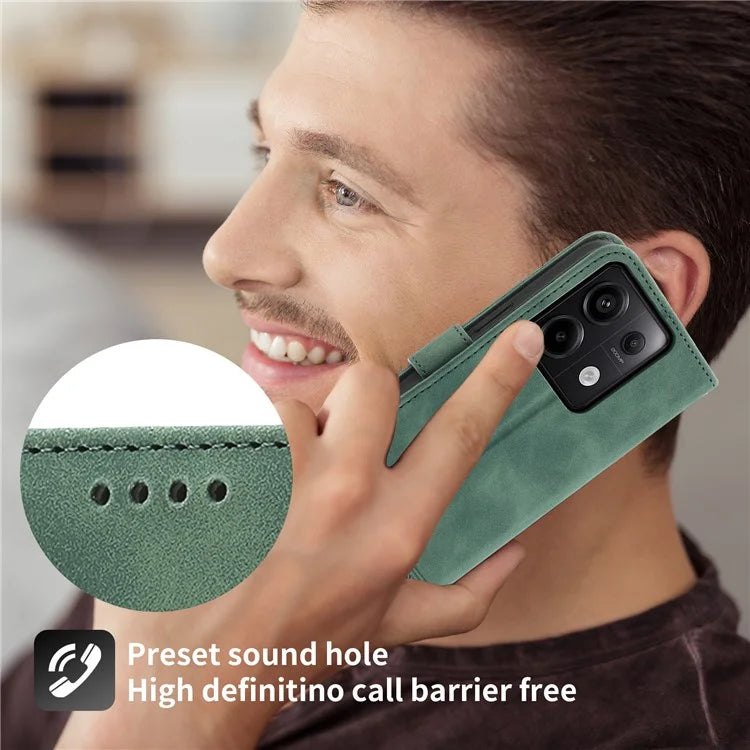 DIERFENG DF-03 for Xiaomi Redmi Note 13 Pro 5G / Poco X6 5G Case Wallet Phone Cover Lines Imprint