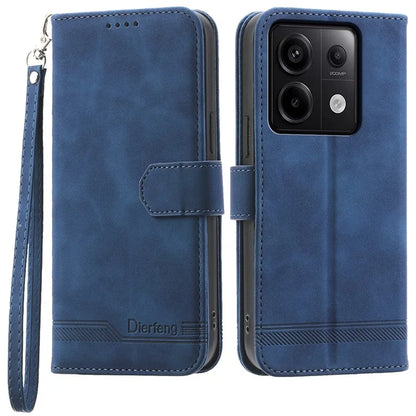 DIERFENG DF-03 for Xiaomi Redmi Note 13 Pro 5G / Poco X6 5G Case Wallet Phone Cover Lines Imprint