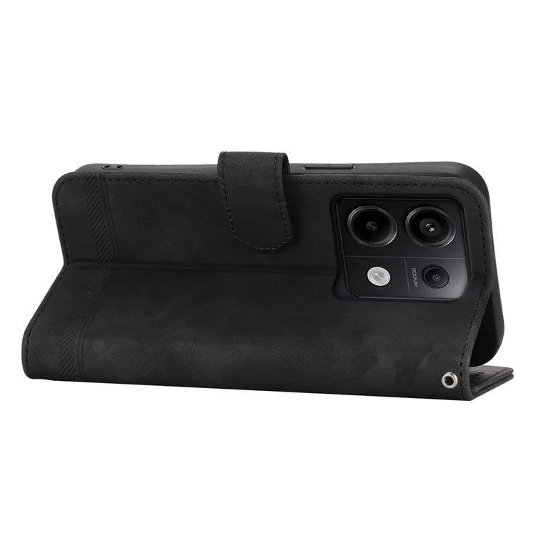 DIERFENG DF-03 for Xiaomi Redmi Note 13 Pro 5G / Poco X6 5G Case Wallet Phone Cover Lines Imprint