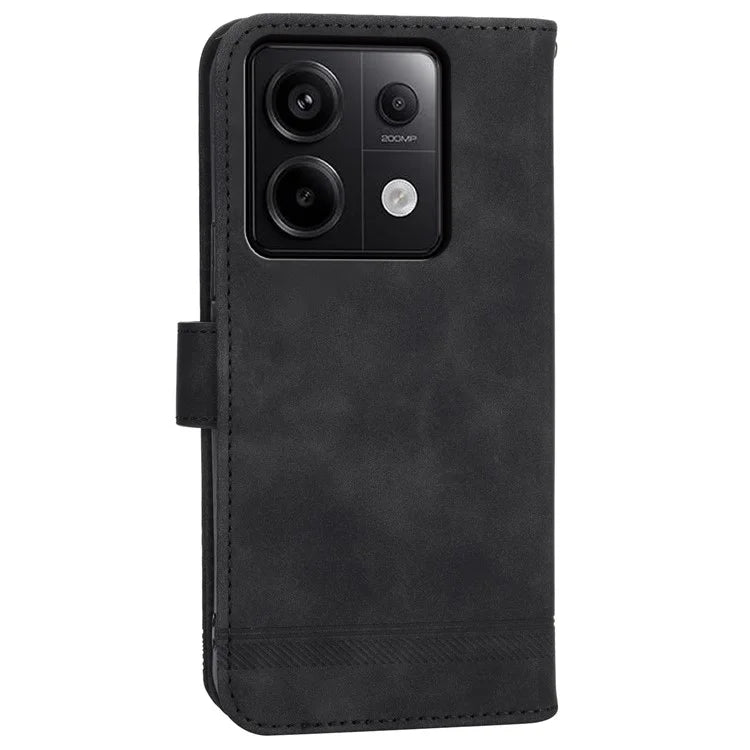 DIERFENG DF-03 for Xiaomi Redmi Note 13 Pro 5G / Poco X6 5G Case Wallet Phone Cover Lines Imprint