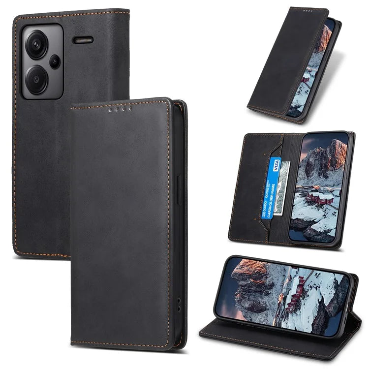 DF-05 For Xiaomi Redmi Note 13 Pro+ 5G Leather Case RFID Blocking Wallet Cover