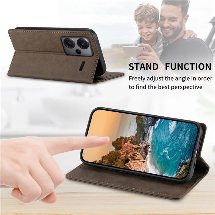 DF-05 For Xiaomi Redmi Note 13 Pro+ 5G Leather Case RFID Blocking Wallet Cover