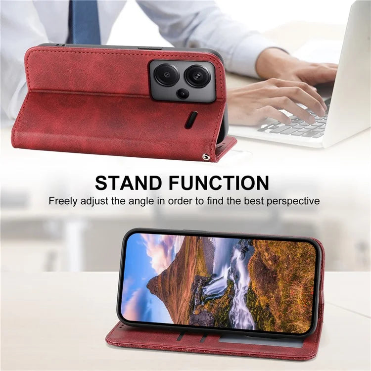 For Xiaomi Redmi Note 13 Pro+ 5G Leather Case Wallet Flip Cover Rhombus Pattern