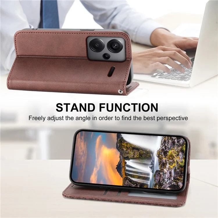 For Xiaomi Redmi Note 13 Pro+ 5G Leather Case Wallet Flip Cover Rhombus Pattern