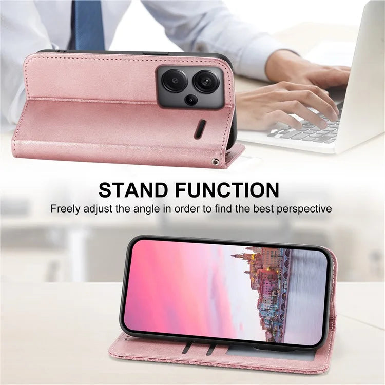 For Xiaomi Redmi Note 13 Pro+ 5G Leather Case Wallet Flip Cover Rhombus Pattern