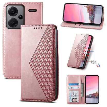 For Xiaomi Redmi Note 13 Pro+ 5G Leather Case Wallet Flip Cover Rhombus Pattern