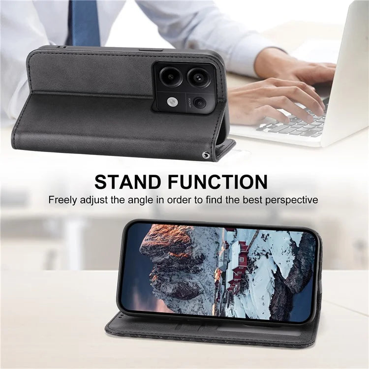 For Xiaomi Redmi Note 13 Pro 5G / Poco X6 5G Case Wallet Magnetic Leather Cover Rhombus Pattern