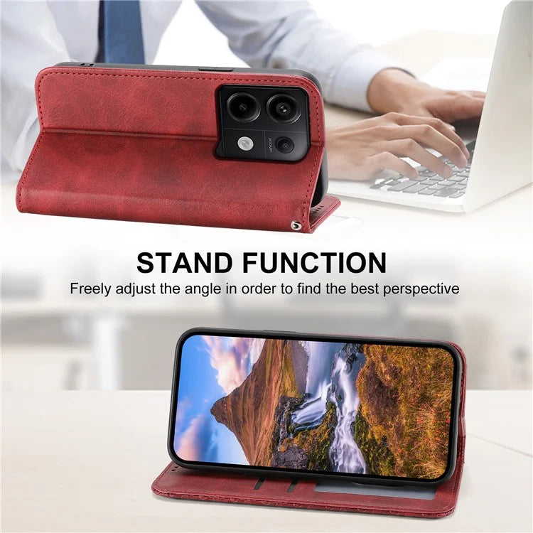 For Xiaomi Redmi Note 13 Pro 5G / Poco X6 5G Case Wallet Magnetic Leather Cover Rhombus Pattern