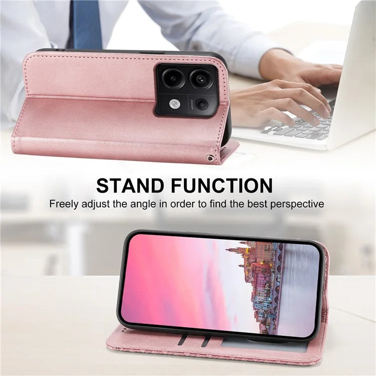 For Xiaomi Redmi Note 13 Pro 5G / Poco X6 5G Case Wallet Magnetic Leather Cover Rhombus Pattern