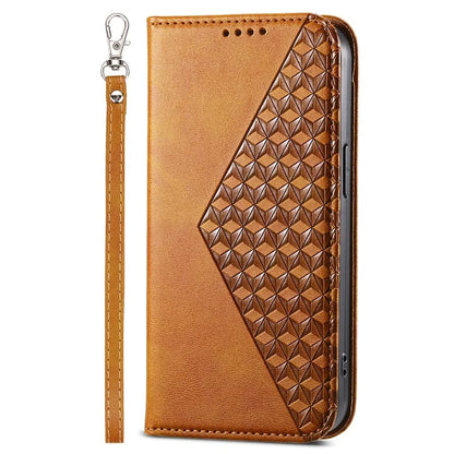 For Xiaomi Redmi Note 13 Pro 5G / Poco X6 5G Case Wallet Magnetic Leather Cover Rhombus Pattern