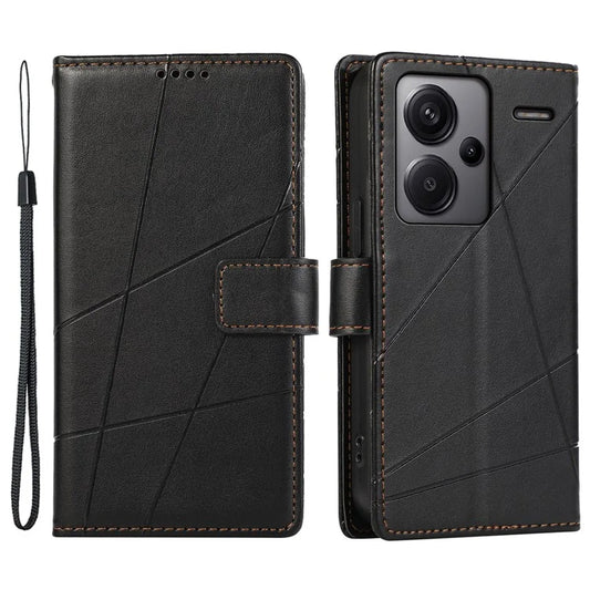 DF-06 For Xiaomi Redmi Note 13 Pro+ 5G Case Leather Cover Line Imprinted with Wallet