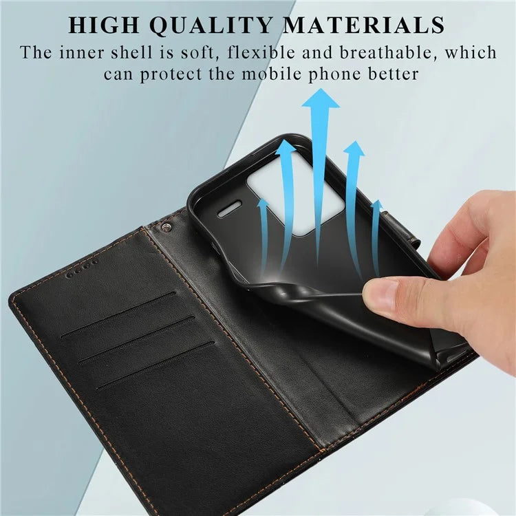 DF-06 For Xiaomi Redmi Note 13 Pro+ 5G Case Leather Cover Line Imprinted with Wallet