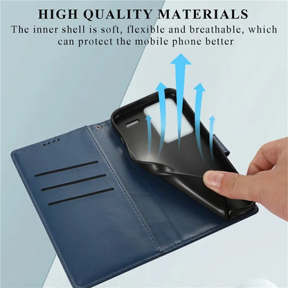 DF-06 For Xiaomi Redmi Note 13 Pro+ 5G Case Leather Cover Line Imprinted with Wallet