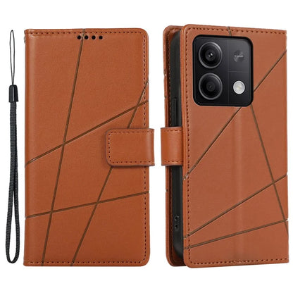 DF-06 For Xiaomi Redmi Note 13 5G / Note 13 5G (China) Case Line Imprinted Leather Cover