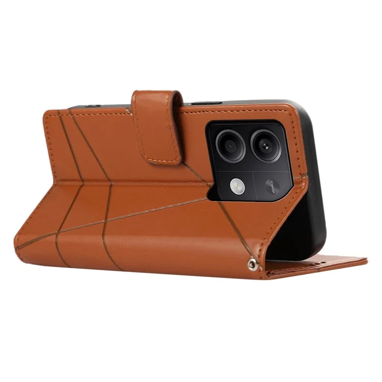 DF-06 For Xiaomi Redmi Note 13 5G / Note 13 5G (China) Case Line Imprinted Leather Cover