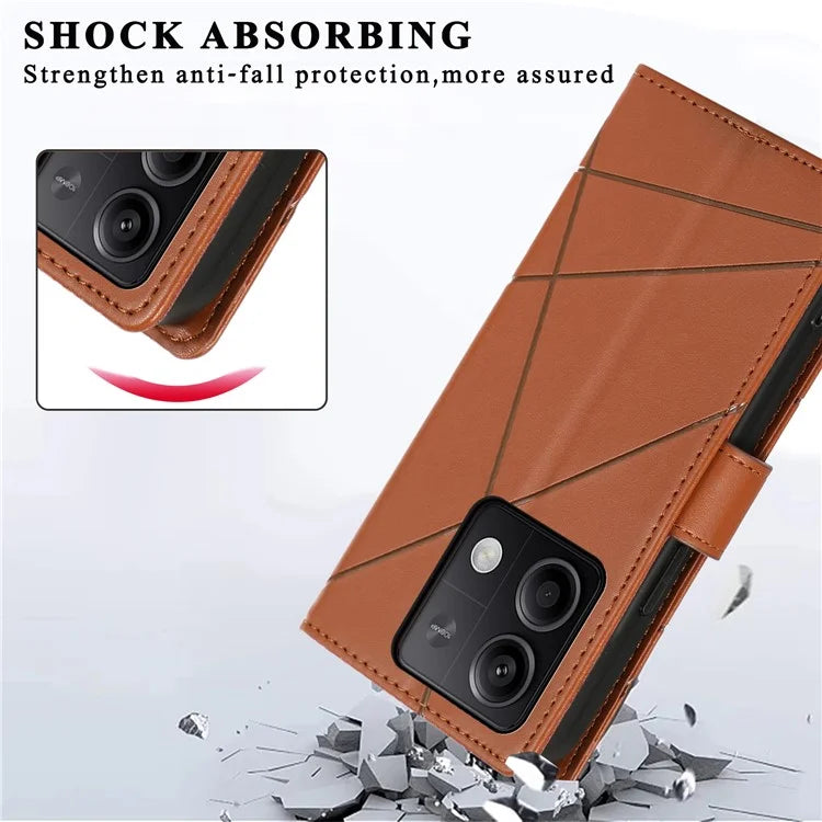 DF-06 For Xiaomi Redmi Note 13 5G / Note 13 5G (China) Case Line Imprinted Leather Cover