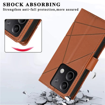 DF-06 For Xiaomi Redmi Note 13 5G / Note 13 5G (China) Case Line Imprinted Leather Cover