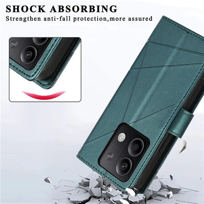 DF-06 For Xiaomi Redmi Note 13 5G / Note 13 5G (China) Case Line Imprinted Leather Cover