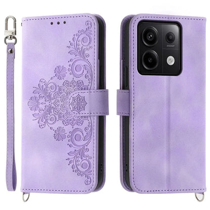 For Xiaomi Redmi Note 13 Pro 5G / Poco X6 5G Case Multi Card Slots PU Leather Cover Flower Pattern