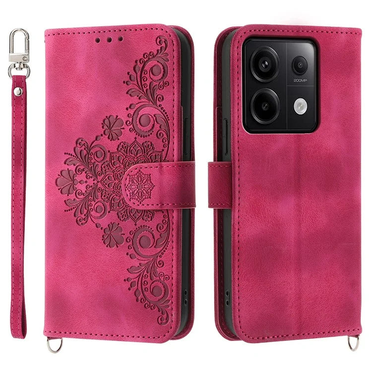 For Xiaomi Redmi Note 13 Pro 5G / Poco X6 5G Case Multi Card Slots PU Leather Cover Flower Pattern