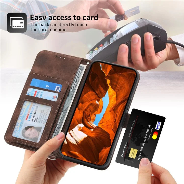 For Xiaomi Redmi Note 13 Pro 5G / Poco X6 5G Case Multi Card Slots PU Leather Cover Flower Pattern