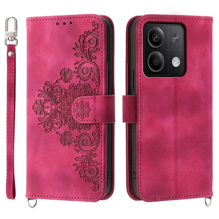 For Xiaomi Redmi Note 13 5G / Note 13 5G (China) Leather Phone Case with 2 Straps