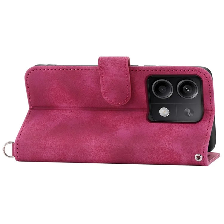 For Xiaomi Redmi Note 13 5G / Note 13 5G (China) Leather Phone Case with 2 Straps