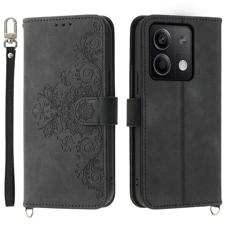 For Xiaomi Redmi Note 13 5G / Note 13 5G (China) Leather Phone Case with 2 Straps