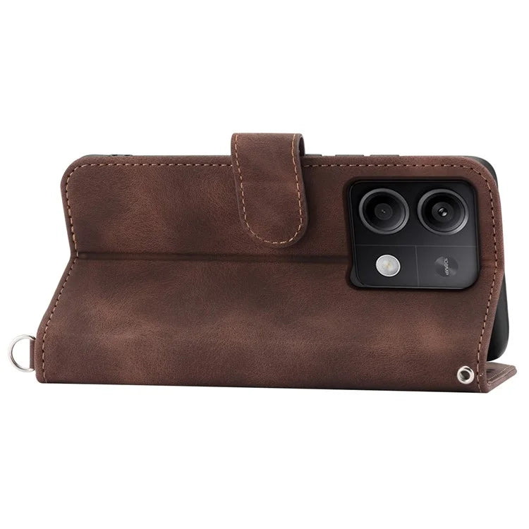 For Xiaomi Redmi Note 13 5G / Note 13 5G (China) Leather Phone Case with 2 Straps