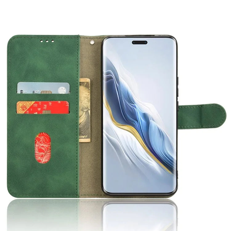 For Honor Magic6 Pro 5G Skin-touch Leather Case Wallet Folio Flip Phone Cover