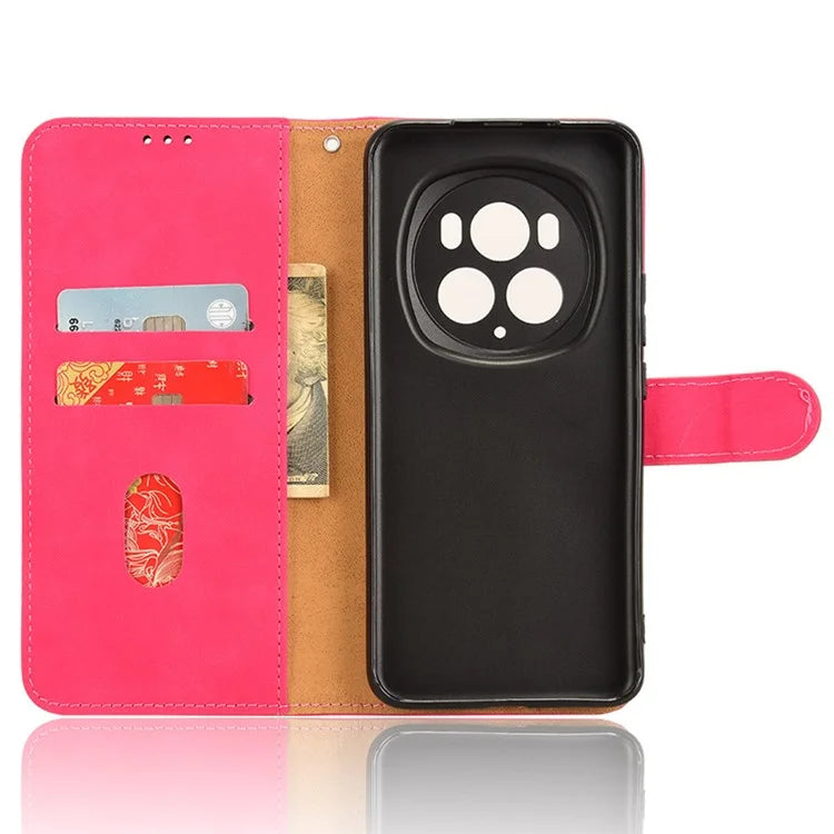For Honor Magic6 Pro 5G Skin-touch Leather Case Wallet Folio Flip Phone Cover