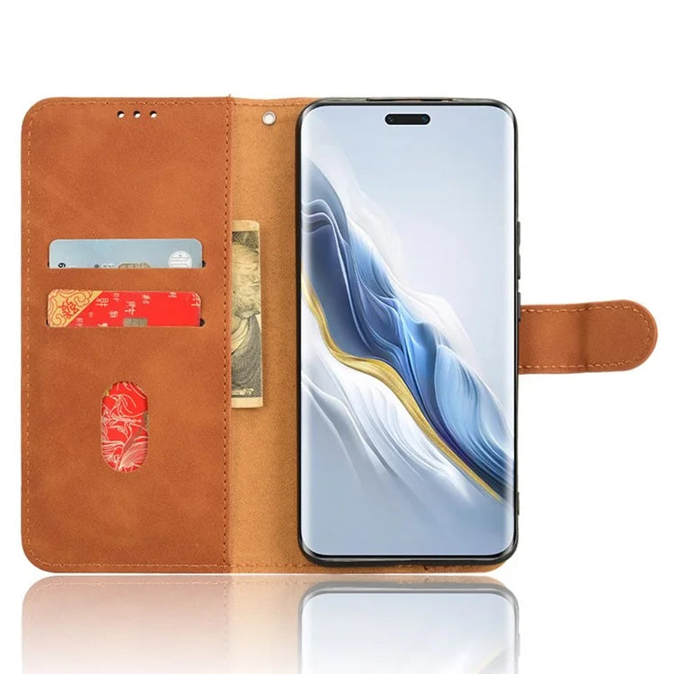 For Honor Magic6 Pro 5G Skin-touch Leather Case Wallet Folio Flip Phone Cover