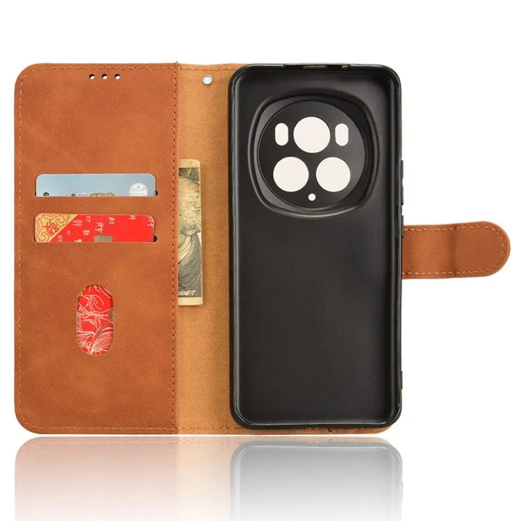 For Honor Magic6 Pro 5G Skin-touch Leather Case Wallet Folio Flip Phone Cover