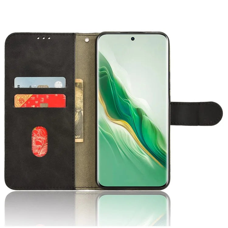 For Honor Magic6 5G Flip Phone Case Leather Wallet Cover Skin-touch Texture