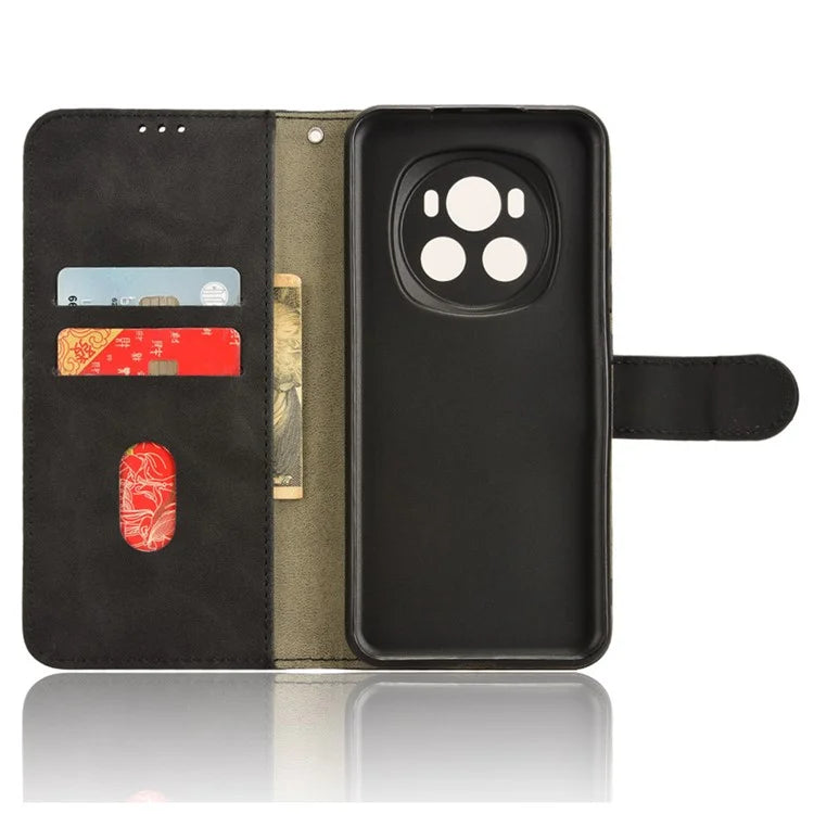 For Honor Magic6 5G Flip Phone Case Leather Wallet Cover Skin-touch Texture