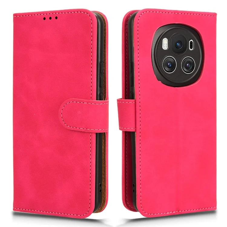 For Honor Magic6 5G Flip Phone Case Leather Wallet Cover Skin-touch Texture