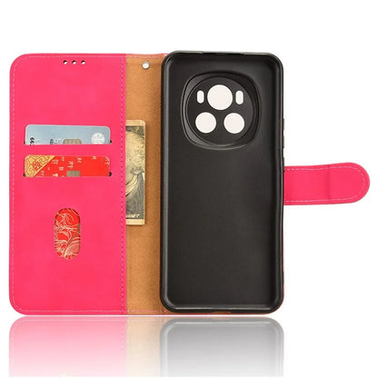 For Honor Magic6 5G Flip Phone Case Leather Wallet Cover Skin-touch Texture