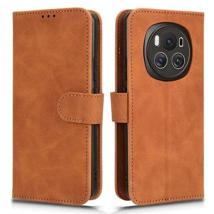 For Honor Magic6 5G Flip Phone Case Leather Wallet Cover Skin-touch Texture