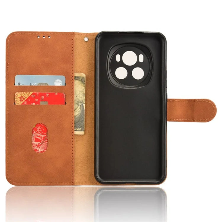 For Honor Magic6 5G Flip Phone Case Leather Wallet Cover Skin-touch Texture