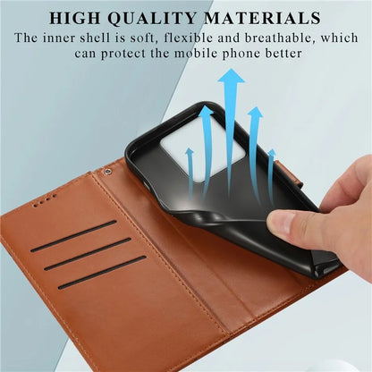 DF-06 For Xiaomi Redmi Note 13 Pro 5G / Poco X6 5G Leather Case Line Imprinted Wallet Cover