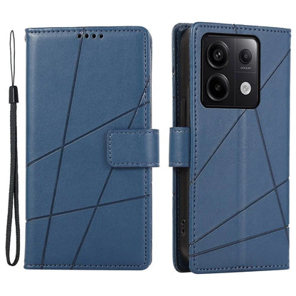 DF-06 For Xiaomi Redmi Note 13 Pro 5G / Poco X6 5G Leather Case Line Imprinted Wallet Cover