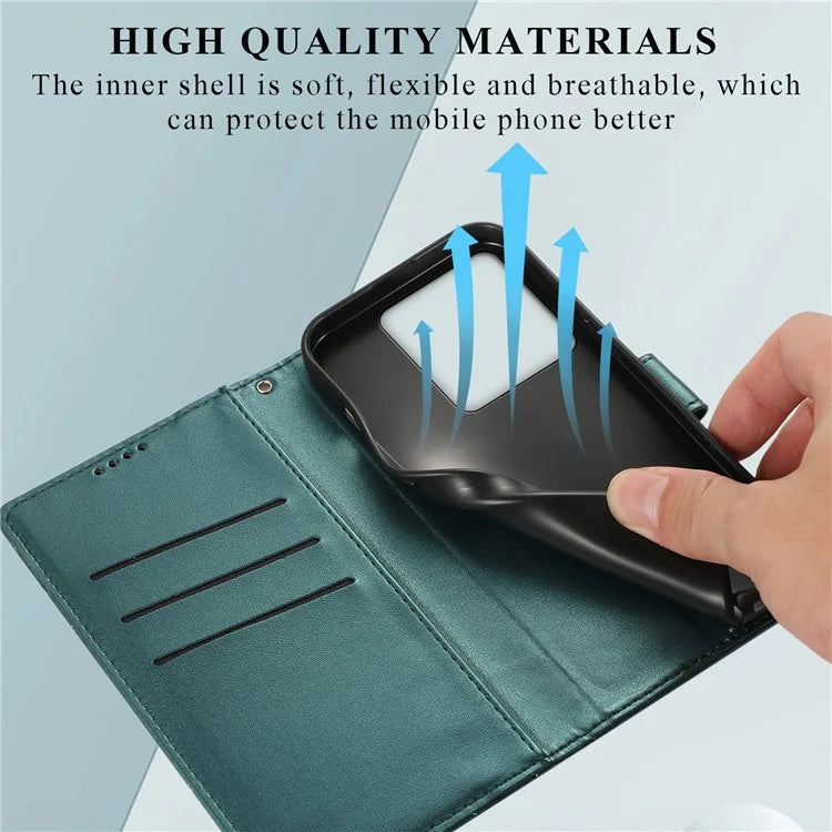 DF-06 For Xiaomi Redmi Note 13 Pro 5G / Poco X6 5G Leather Case Line Imprinted Wallet Cover