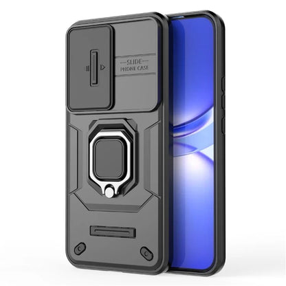 For Huawei nova 12 5G Case with Camera Slider PC + TPU Back Cover Ring Kickstand