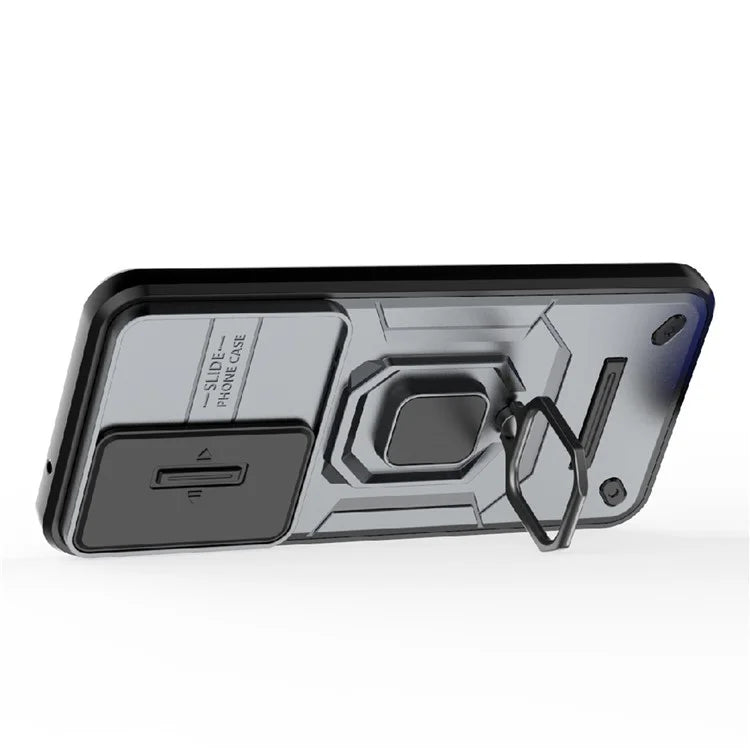 For Huawei nova 12 5G Case with Camera Slider PC + TPU Back Cover Ring Kickstand