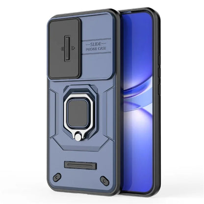 For Huawei nova 12 5G Case with Camera Slider PC + TPU Back Cover Ring Kickstand