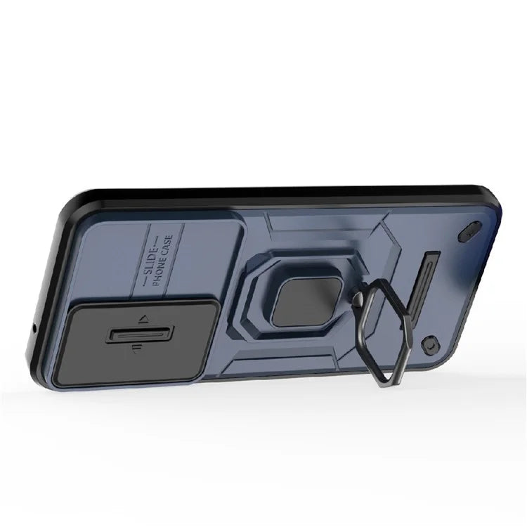 For Huawei nova 12 5G Case with Camera Slider PC + TPU Back Cover Ring Kickstand