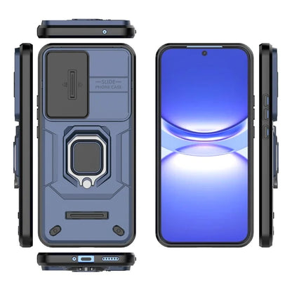 For Huawei nova 12 5G Case with Camera Slider PC + TPU Back Cover Ring Kickstand