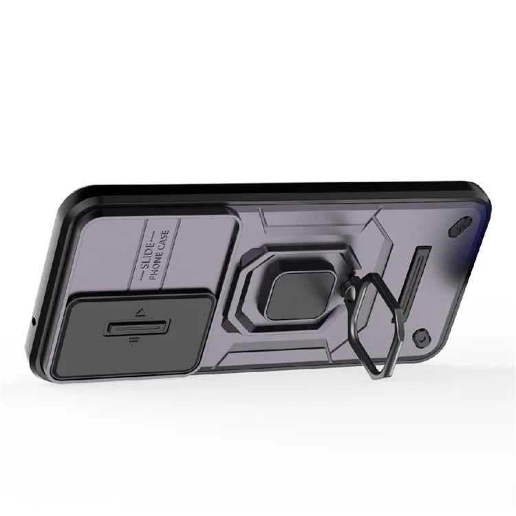 For Huawei nova 12 5G Case with Camera Slider PC + TPU Back Cover Ring Kickstand